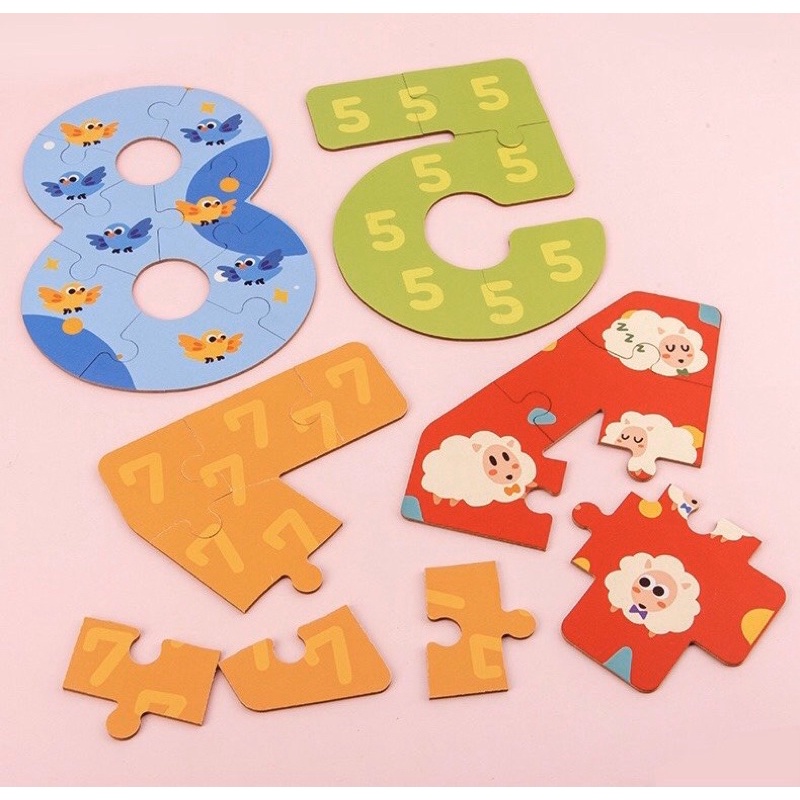 Ghép Puzzle số đếm và chữ cái nâng cấp siêu to cho bé tập ghép từ 2 tuổi.
