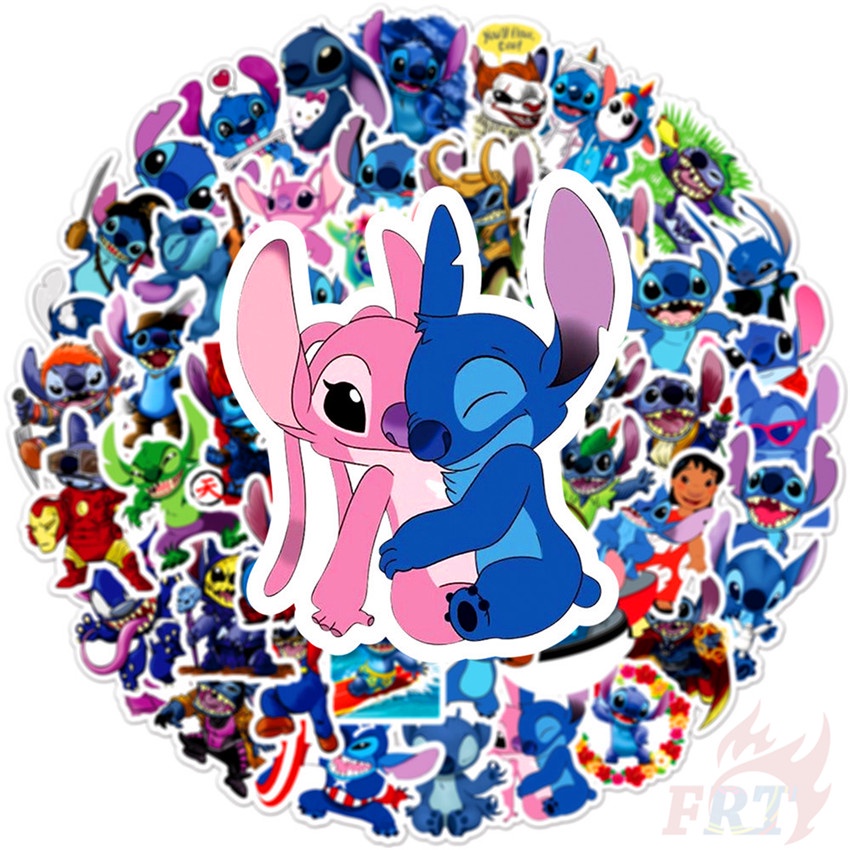 DISNEY Bộ 104 miếng dán hoạt hình Lilo &amp; Stitch trang trí laptop ván trượt vali DIY