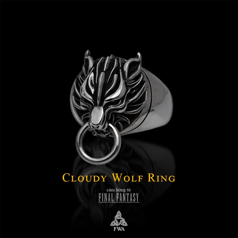 Nhẫn bạc nam FWA Cloudy Wolf - Final Fantasy