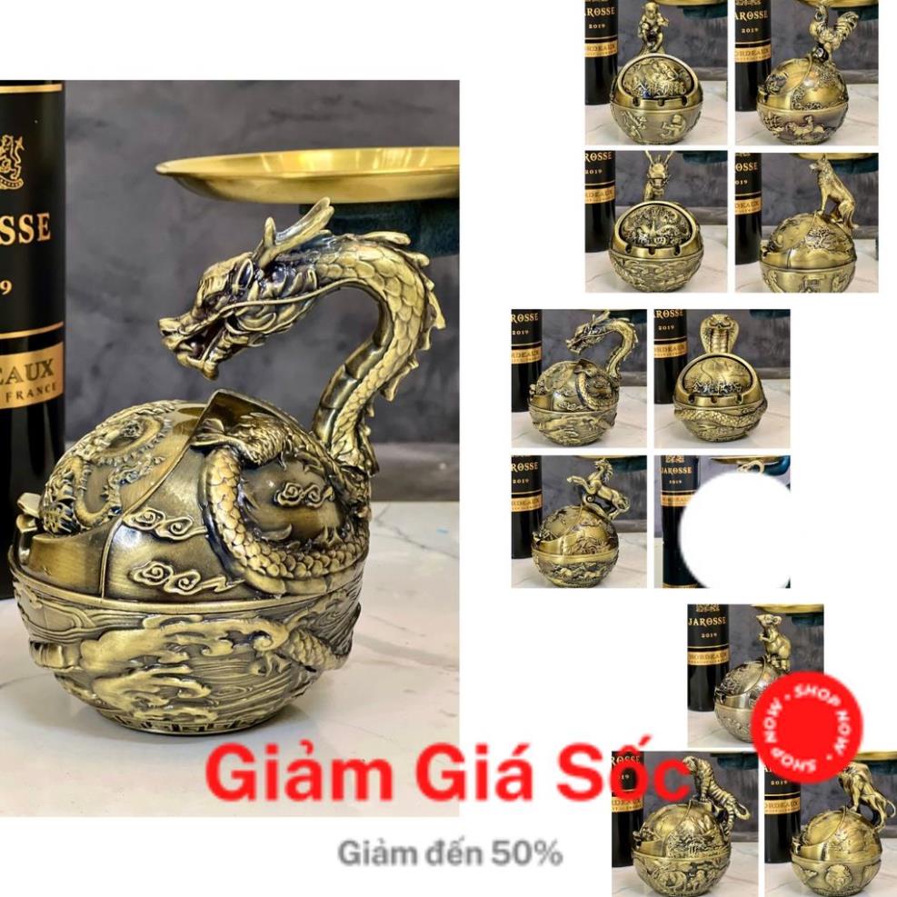 (Ảnh thật)Gạt tàn phong thủy 12 con giáp chất liệu ĐỒNG chống oxy hóa, rỉ sét LTL