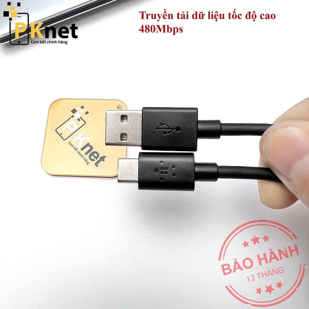 Dây sạc Type C sạc nhanh Belkin Mixit ↑™, 1.2M, Siêu bền bỉ với lõi hợp kim gia cố [Bảo hành lỗi 1 đổi 1-12 tháng]