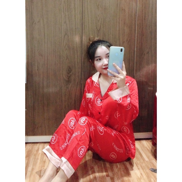 Đồ bộ pijama nữ , tiểu thư tay dài quần dài lụa satin