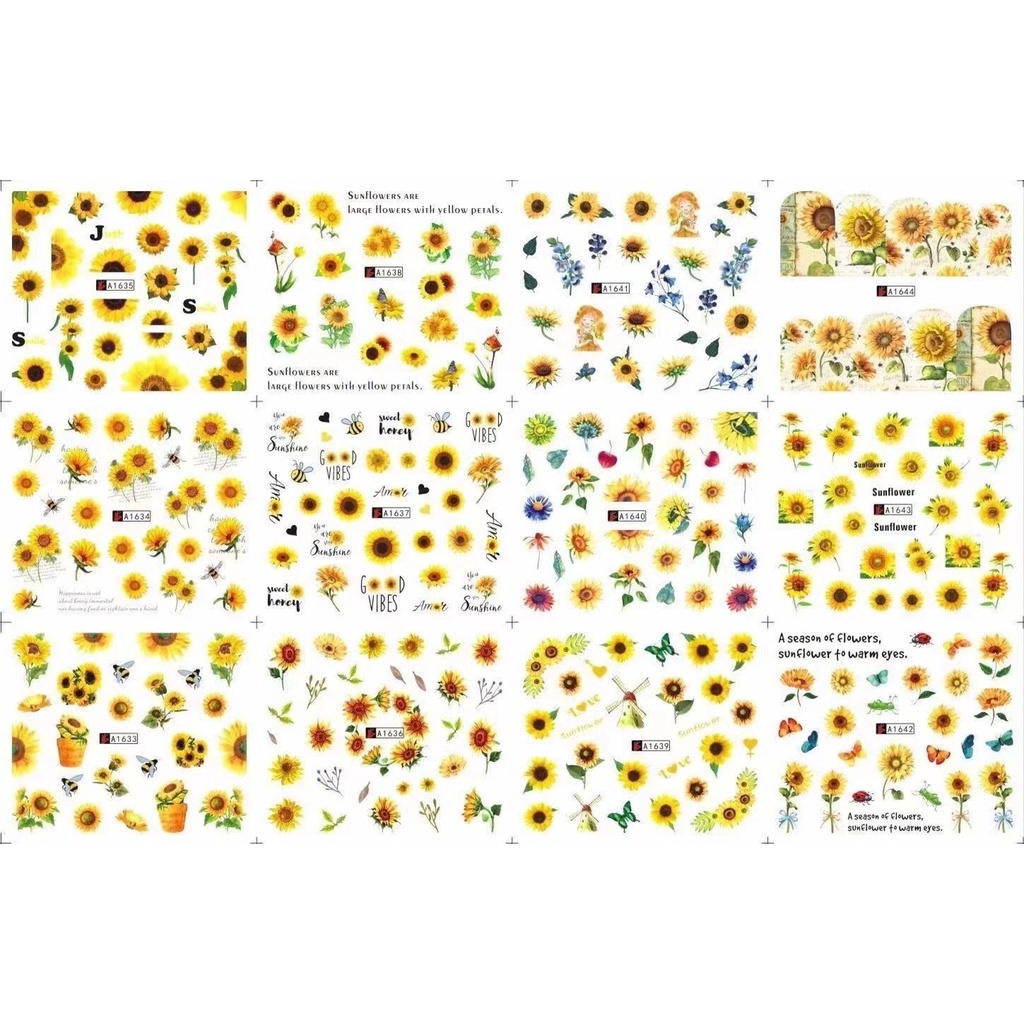 STICKER NƯỚC DÁN MÓNG tấm lớn bằng giấy A4 dùng để làm móng siêu dễ thương, dễ sử dụng