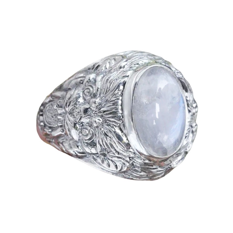 Nhẫn Thời Trang Chạm Khắc Tinh Xảo Bằng Kim Loại Bạc Đính Đá Zircon Trắng Sang Trọng Cho Nam Và Nữ