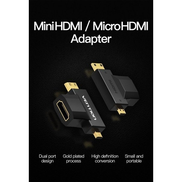 Vention Đầu Chuyển Đổi 3 Trong 1 Hdmi Sang Mini & Micro Hdmi