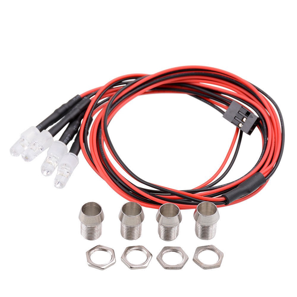 Set 4 đèn LED màu xanh lá và xanh dương 5mm RC gắn cho xe điều khiển từ xa 1/10 tiện dụng