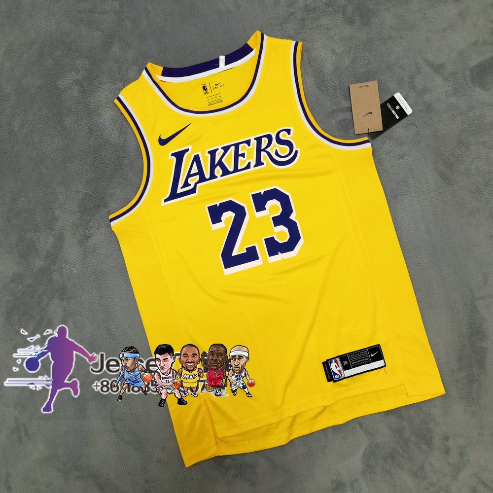 Áo Bóng Rổ NBA Thời Trang Cho Nam #Áo Bóng Rổ Màu Vàng In Số 23 LeBron James Los Angeles Lakers Cá Tính