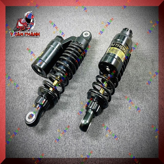 Phuộc sau Sirius nitron bình dầu đen ty vàng MS385