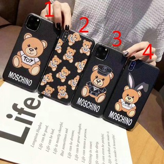 Iphone 11 pro max Cute Cartoon Bear Moschino Soft TPU Ốp lưng điện thoại