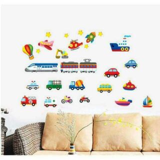 Decal dán tường combo 4tranh cho bé