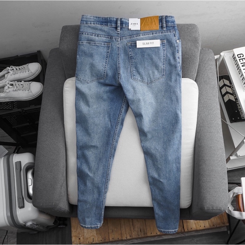 Quần jean dài cao cấp nam slimfit thời trang VNXK ống ôm nhẹ co giãn