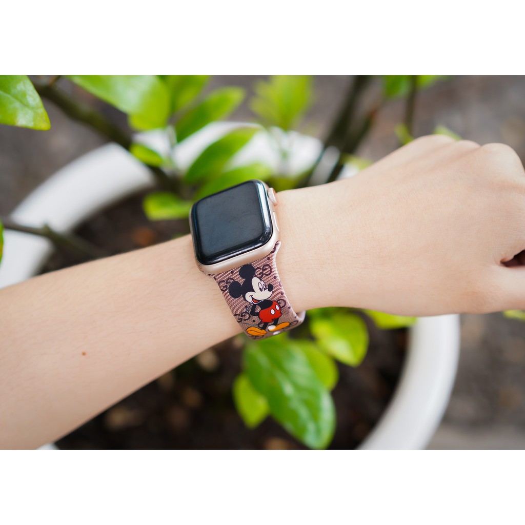 Dây Apple Watch Cao Su Chuột Mickey và Stich Cực Dễ Thương