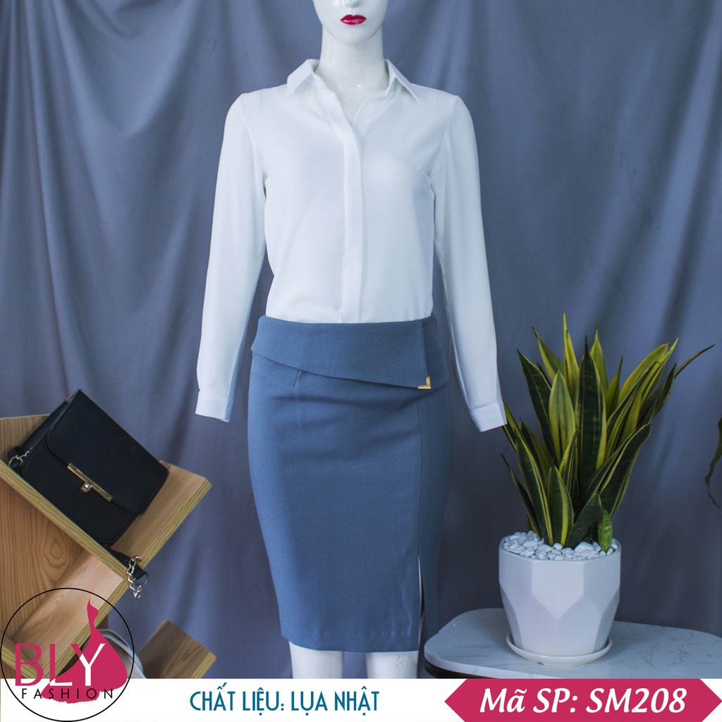 Áo sơ mi nữ cổ Đức chất liệu lụa nhật BlyFashion SM202T thời trang công sở cao cấp Thanh lịch Sang trọng