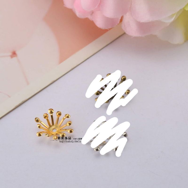 (10 cái)Phiến kim loại hình hoa 10mm, 14mm và 20mm, Nguyên liệu làm trang sức cổ trang Trung Hoa
