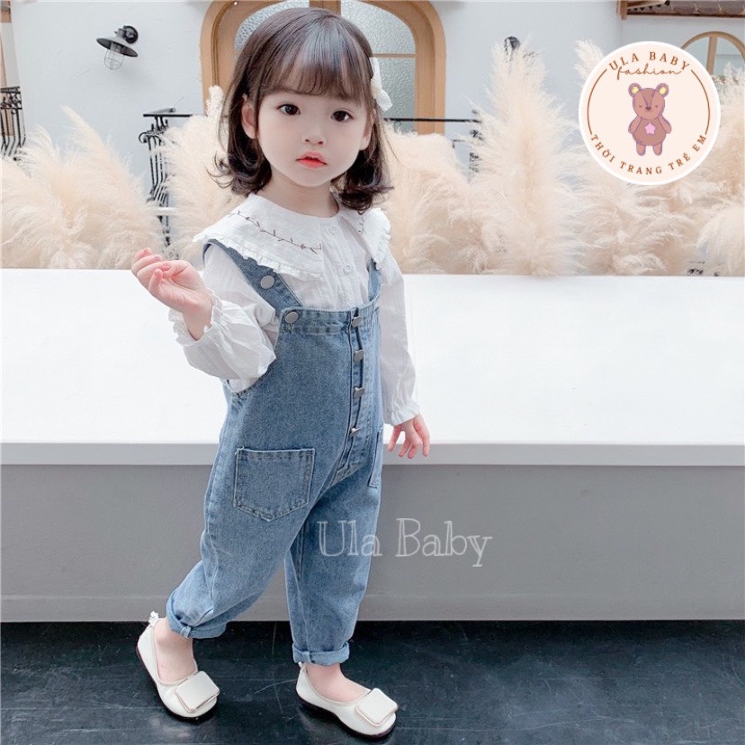 Set Yếm bò + Áo sơ mi trắng cao cấp cho bé size 15-29kg - Ula Baby