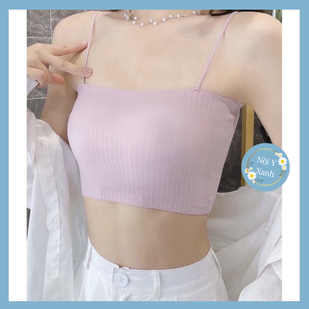 Áo Bra Nữ 2 Dây Mảnh Có Đệm Ngực Trend Mới 709 Nội Y Xanh chất thoáng mát cao cấp