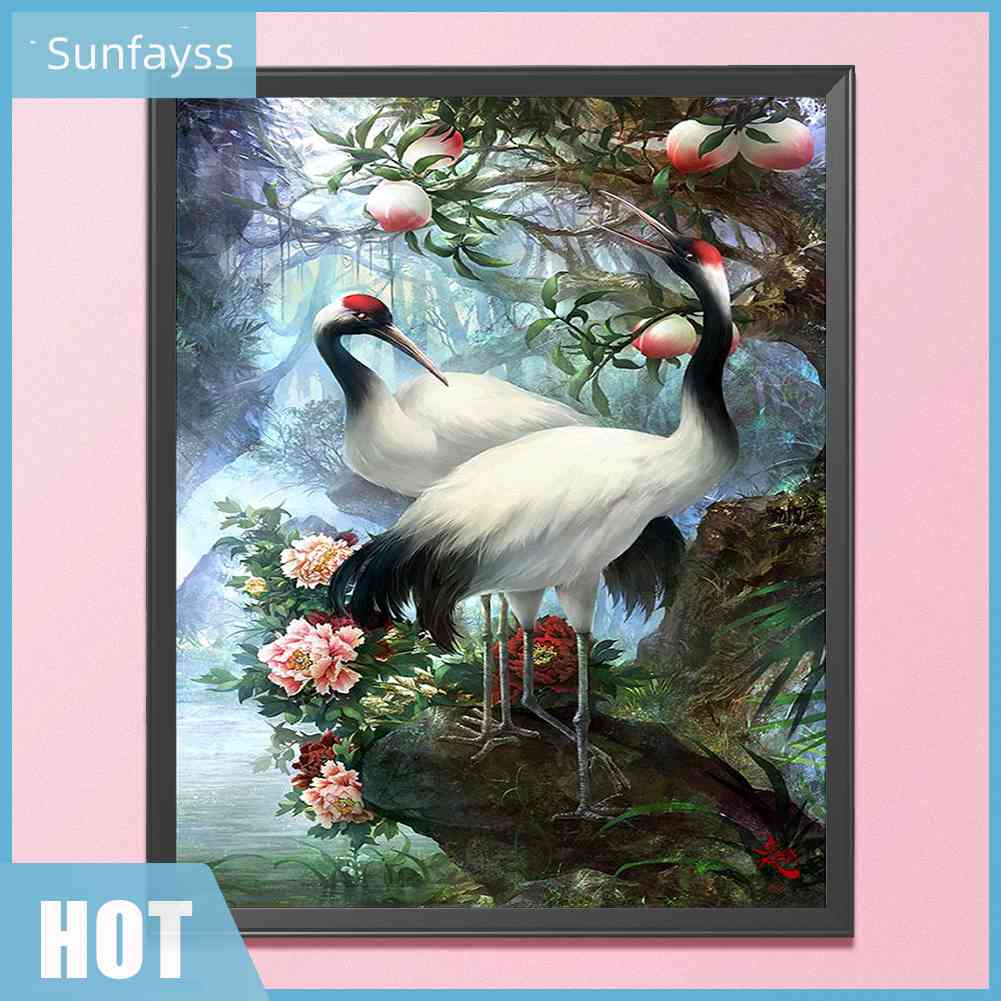 Bộ Tranh Thêu Chữ Thập DIY Hình Chim Hạc 11CT