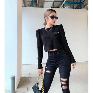12.12 Xả - Quần Jeans LƯNG SIÊU CAO ĐEN TUYỀN - Hàng Co Giãn - Rách Nhiều 2 Đùi Y88 ' 2021 . ᴬ .