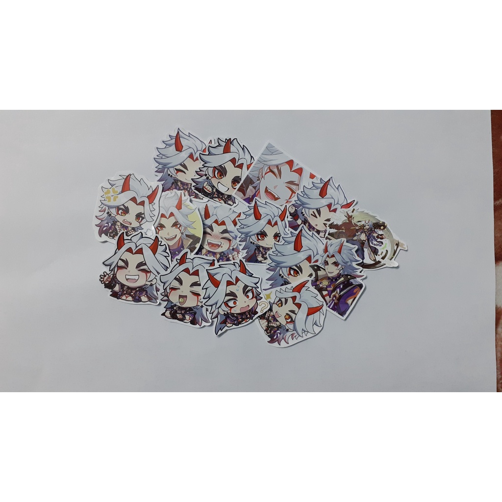 - Set 10/15 Sticker Itto / Arataki Itto game Genshin Impact  dán trang trí siêu đẹp