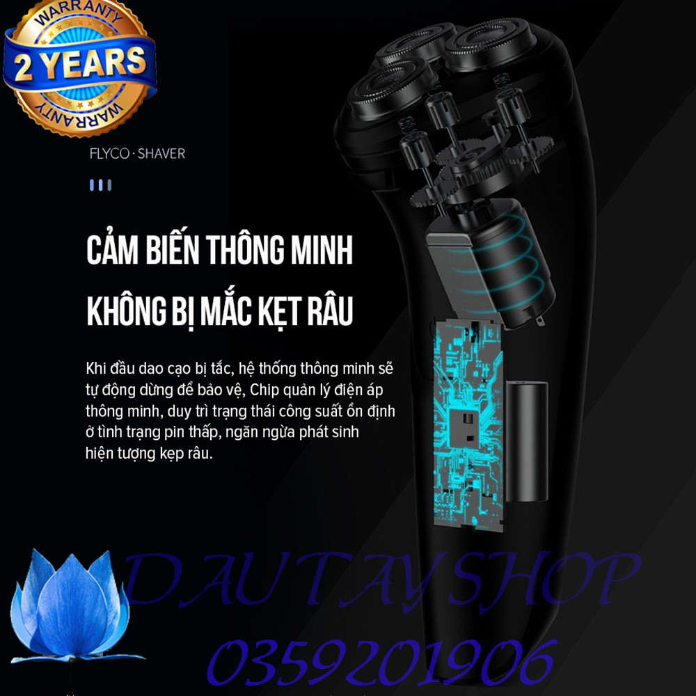 Máy Cạo Râu Đa Năng ✅ FreeShip ✅ Flyco 3 Lưỡi Kép Thân Máy Kháng Nước Sạc Nhanh 1 Giờ FS197VN