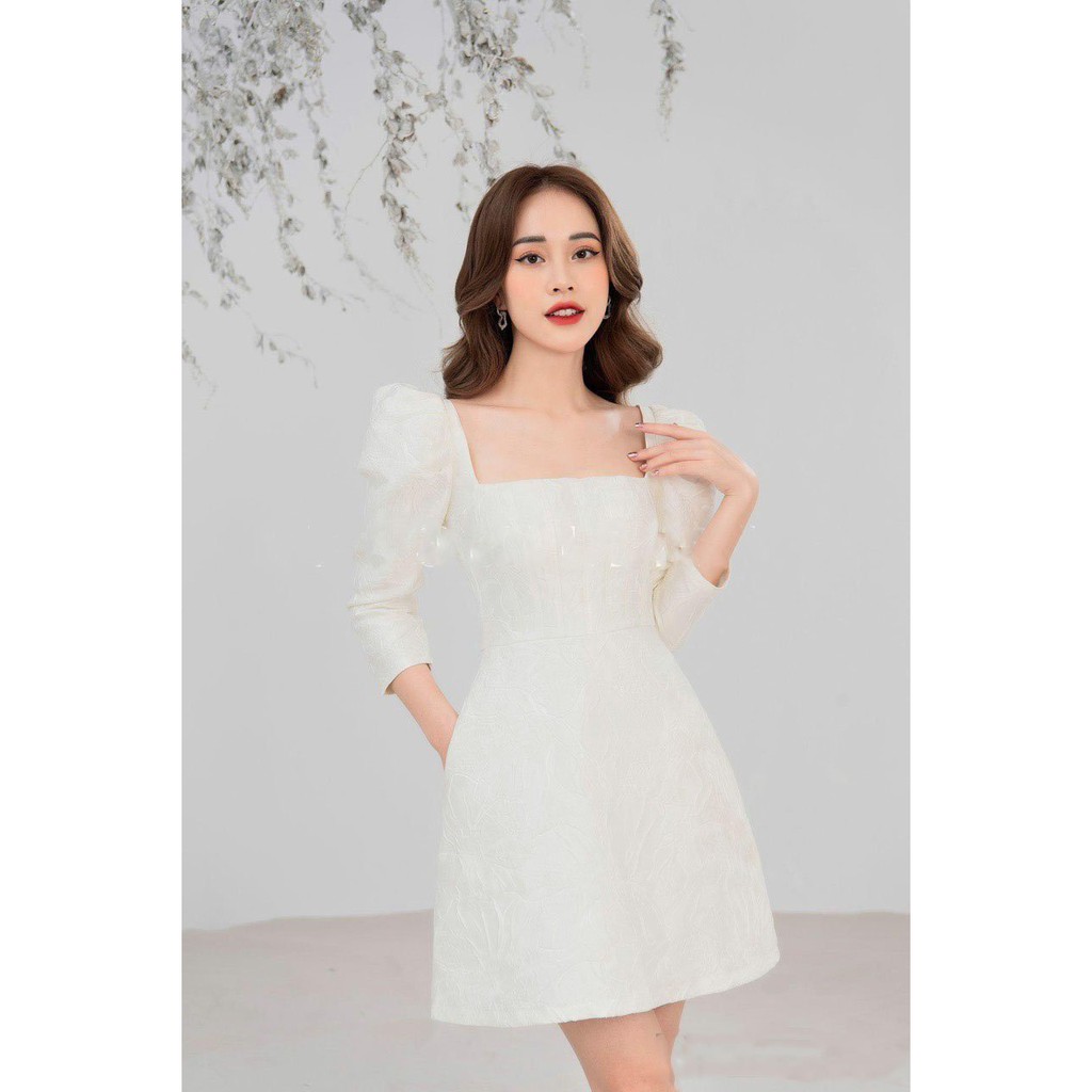 Đầm chữ A 💖 𝑭𝑹𝑬𝑬𝑺𝑯𝑰𝑷 💖 cổ vuông sang trọng vải loại 1