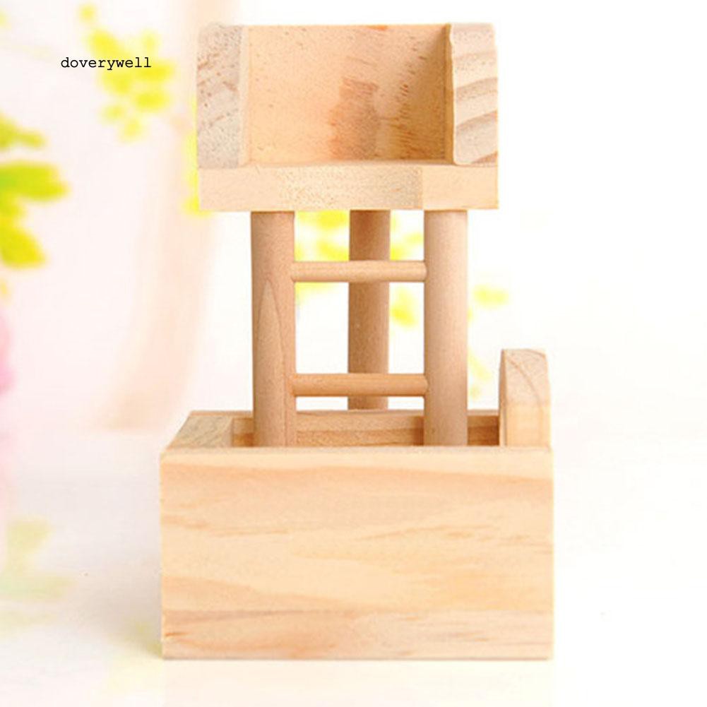 Ngôi nhà 2 tầng mini bằng gỗ dùng leo trèo thú vị cho chuột hamster