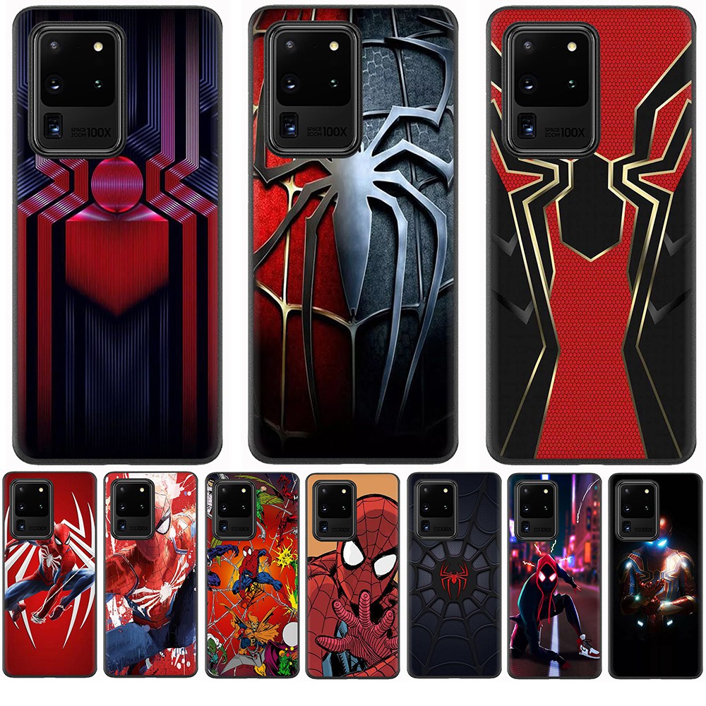 Marvel Superhero Spider-Man Soft Black TPU Silicone Phone Case for Samusng Galaxy S10 S10e S10 Plus S10 Lite Anti-fall Back Cover