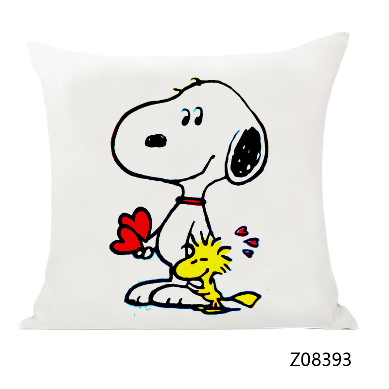 Vỏ Gối Vuông 45x45cm Họa Tiết Chú Chó Snoopy Dễ Thương