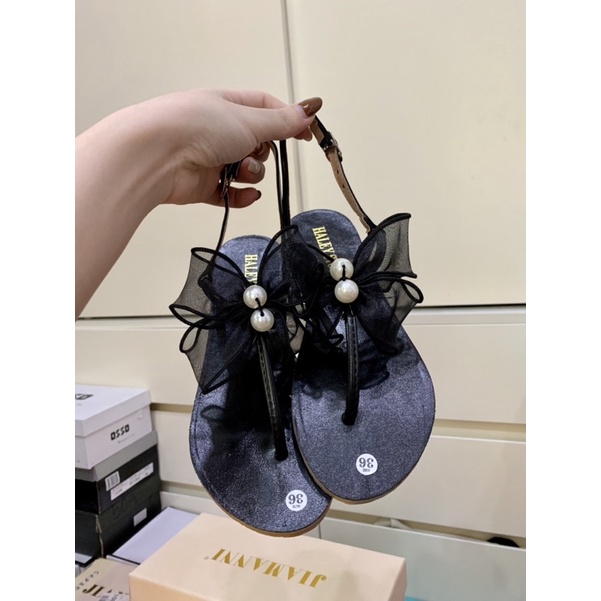 SANDAL SHOPEE Nơ đế bệt