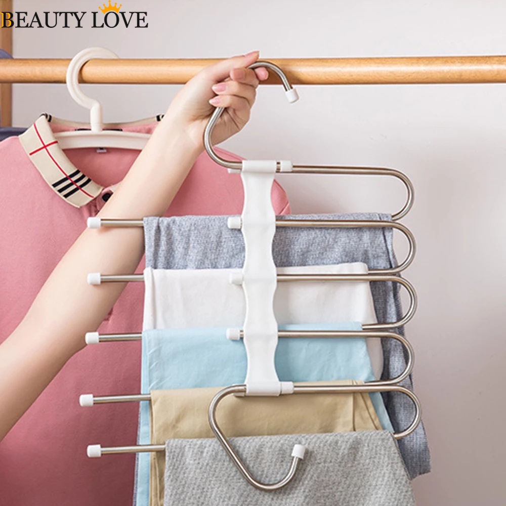 Móc Treo Quần Áo / Quần Áo Đa Năng 5 Trong 1 Bằng Thép Không Gỉ