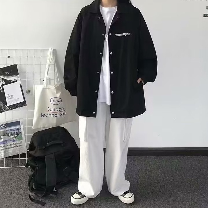 áo khoác gió 2 lớp thời trang unisex áo varsity jacket đồ đôi áo khoác kaki nữ trẻ tuổi chất đũi cao cấp áo khoác dù from rộng áo khoác cardigan