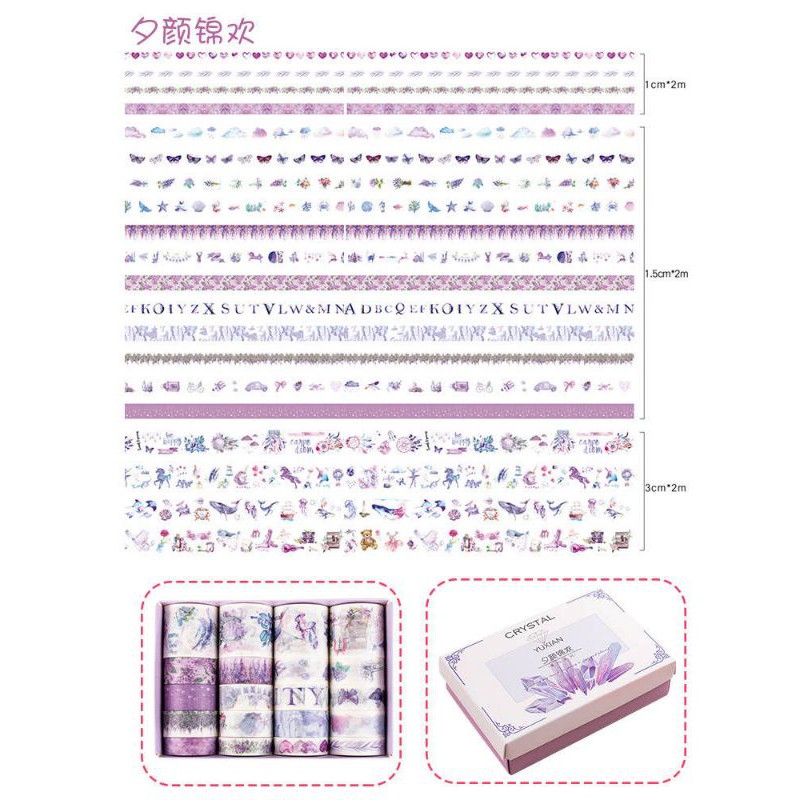 Y20 Set 20 cuộn băng dính washi tape trang trí