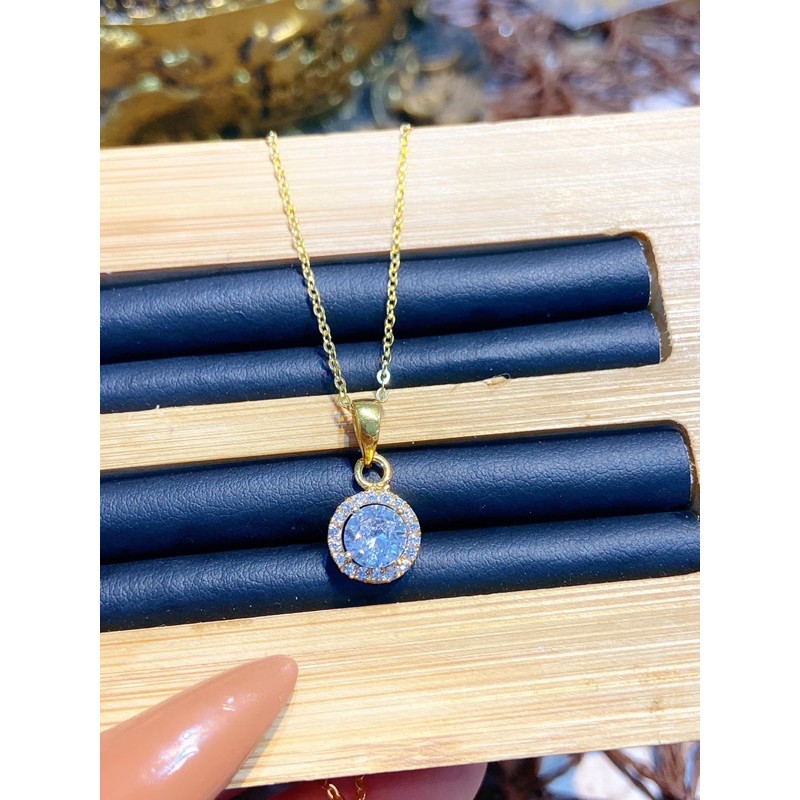 XẢ NHANH dây chuyền bạc mặt vuông+ mặt xi vàng giá cũ 250k