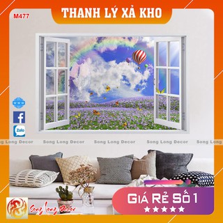 Tranh dán tường 3d Cửa Sổ - M477 Tranh 3D Không Gian Sống - Song Long Decor