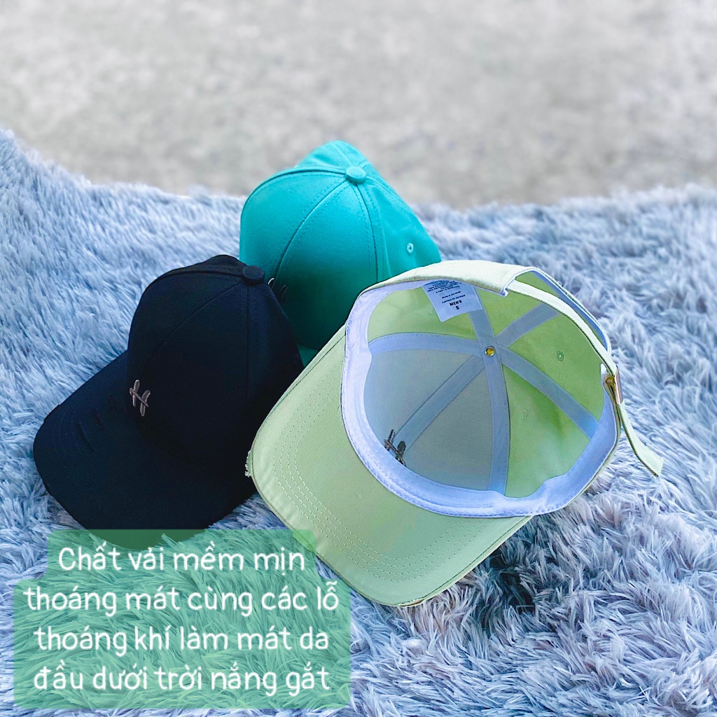Mũ lưỡi trai nam nữ, nón kết lưỡi trai thêu chữ H form unisex phong cách Ulzzang Hàn Quốc cá tính năng động NCH25