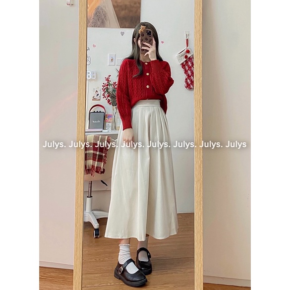 Chân váy xếp li dáng dài vintage mã 22001 (ảnh thật shop chụp kèm video) | BigBuy360 - bigbuy360.vn