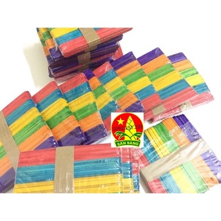 Que kem gỗ màu 11cm vỉ 50 cái hàng nhập xịn không phải loại tự nhuộm