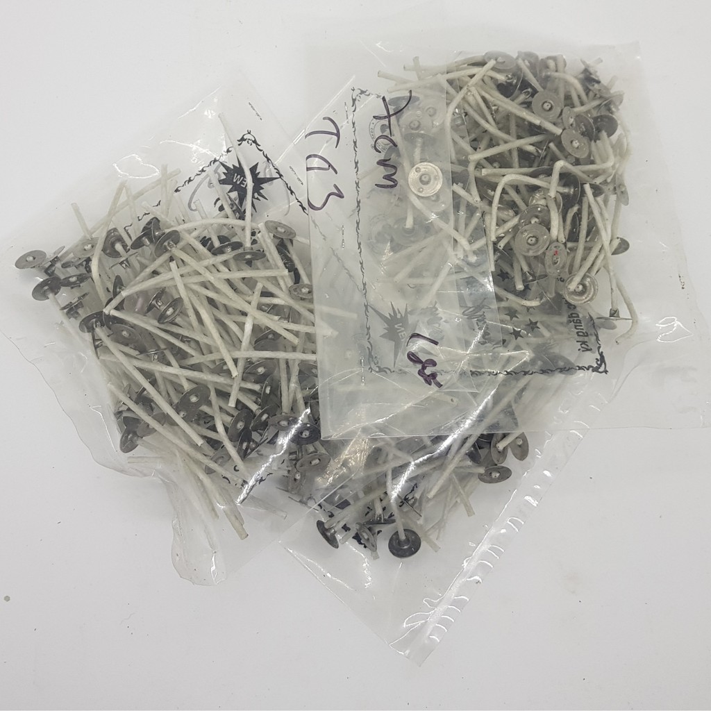 10 bấc nến có đế dẹp săn 9cm,13cm,15,5cm chuốt sáp sẵn 100% cotton an toàn cho người sử dụng