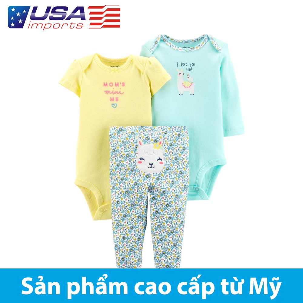 Set 3 bodysuit kèm quần Car-tờ Auth Từ Mỹ (17645810)