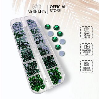 Đá Nail Chân Lưới 16 Khía Green Zicon Đính Móng ANGELICA 815