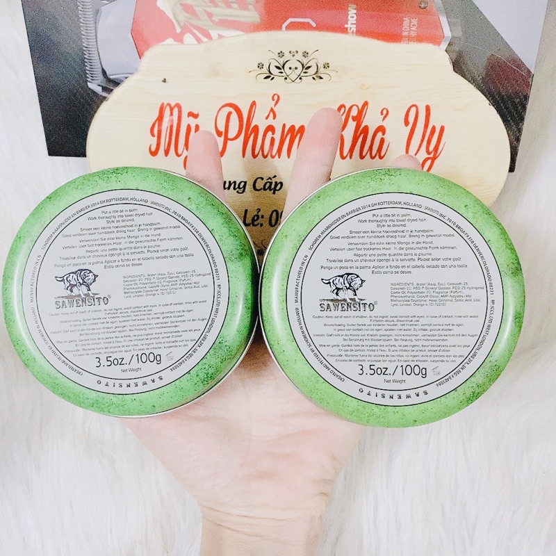 Sáp Vuốt Tóc Sawensito Sói Xanh Green Pomade Hương Vani