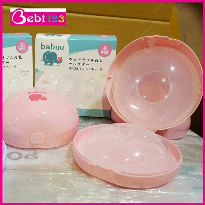 Hộp 2 dụng cụ hứng sữa Babuu Nhật Bản tiện lợi cho mẹ