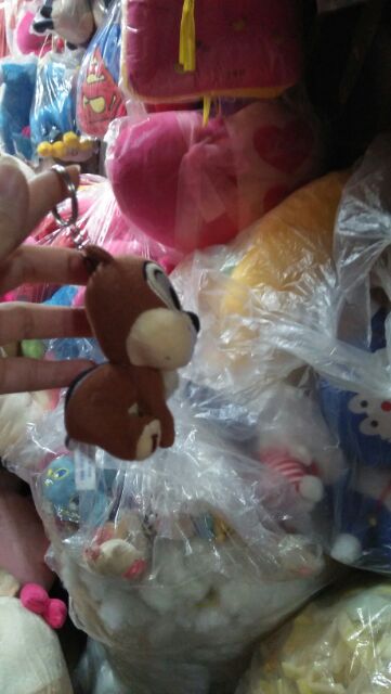 Móc khóa gấu bông sóc siêu quậy