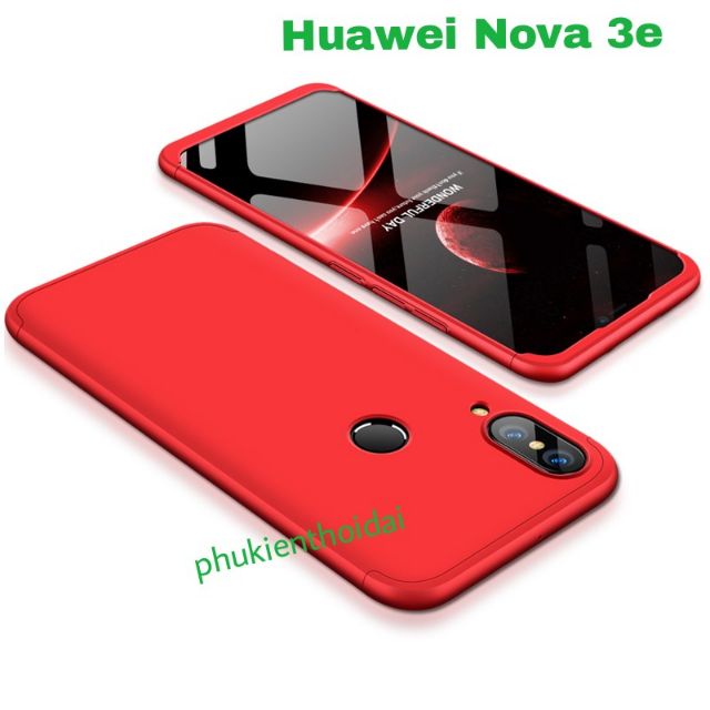 Ốp lưng Huawei Nova 3e hiệu GKK Bảo vệ 360 độ cao cấp siêu mỏng ( 3 mảnh )