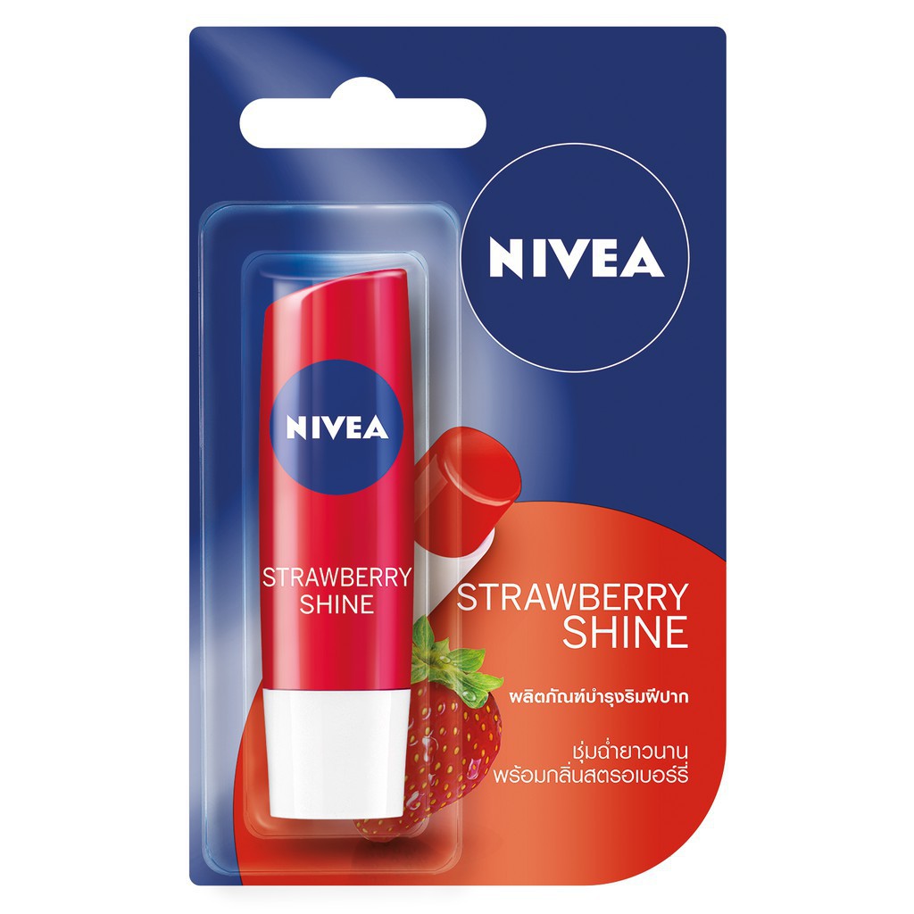 Son dưỡng môi NIVEA sắc đỏ hương dâu Strawberry Shine (4.8g) - 85083