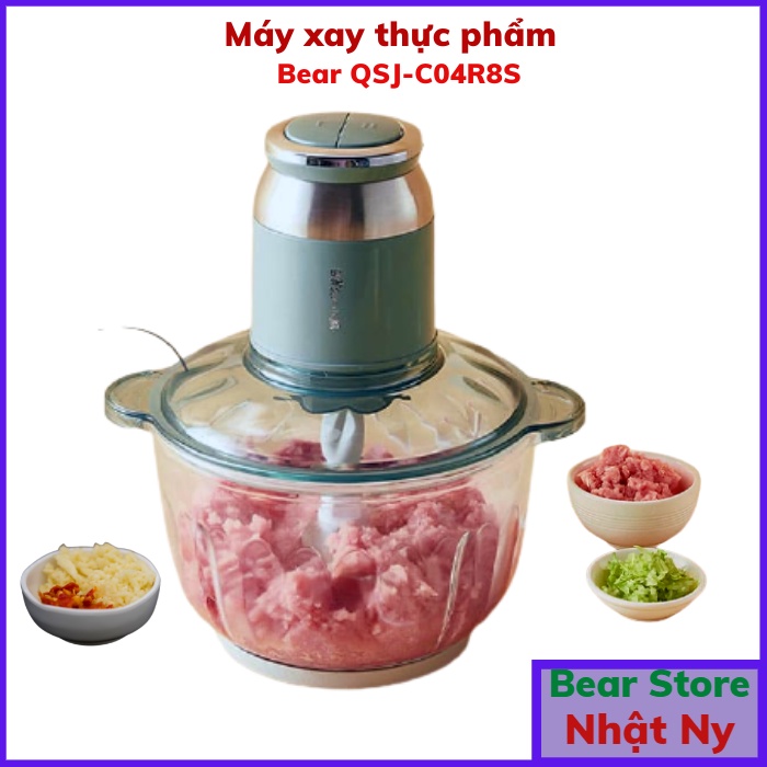 Máy xay thịt Bear hàng quốc tế đa năng tích hợp 4 lưỡi 2 chế độ xay mini cầm tay tiện lợi Gia dụng Bear Tuli Mart