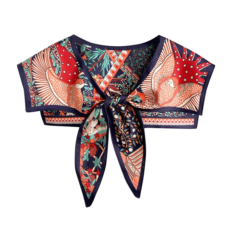 Khăn Choàng Lụa Satin In Họa Tiết Tam Giác Thời Trang Cho Nữ