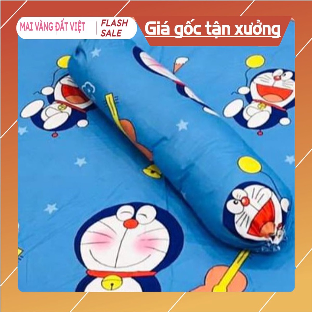 Vỏ gối ôm ,áo gối ôm cotton poly họa tiết doremon ôm đàn