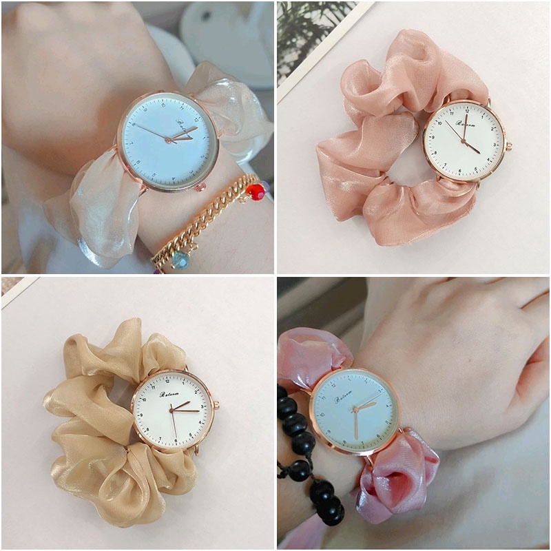 Đồng Hồ Nữ Dây Ruy Băng Bằng Hợp Kim Phong Cách Hàn Quốc