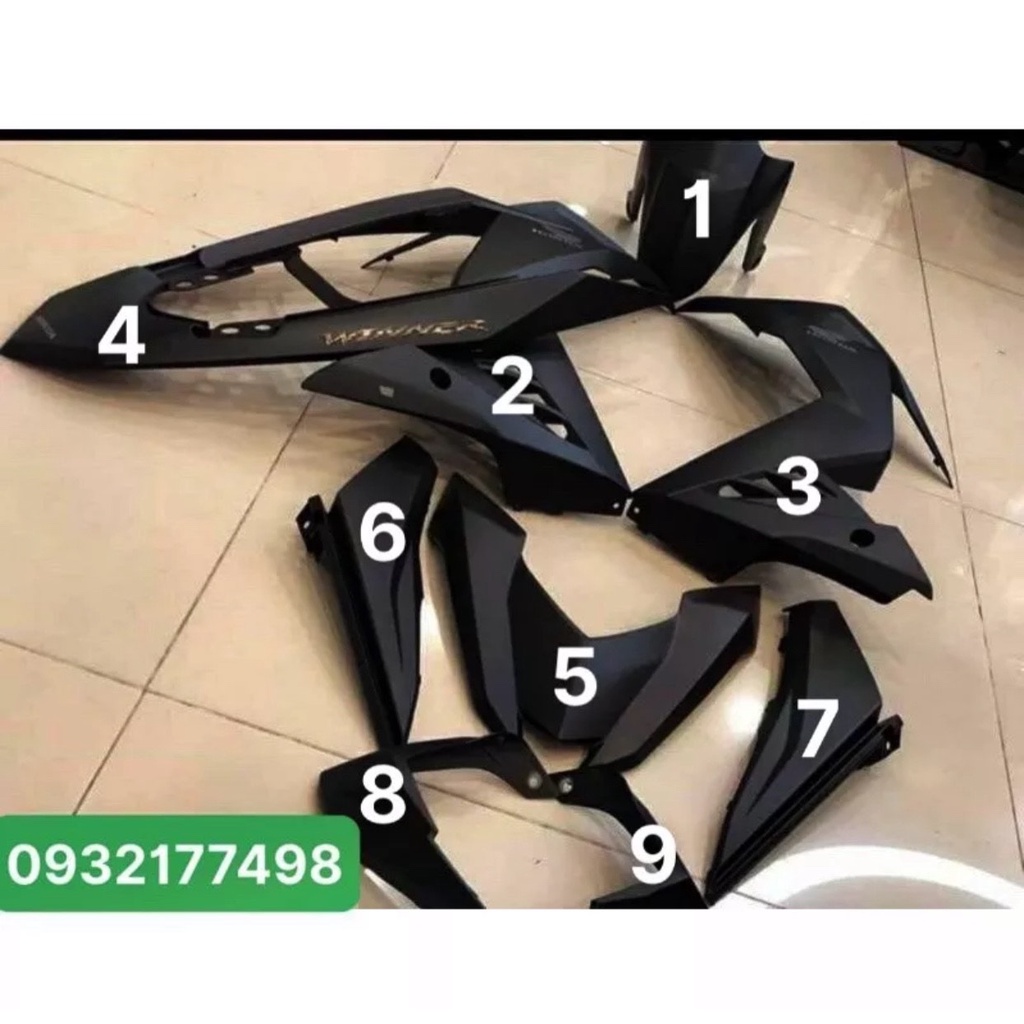 DÀN ÁO WINNER V1 ĐEN NHÁM TEM VÀNG  ZIN CHÍNH HÃNG HONDA